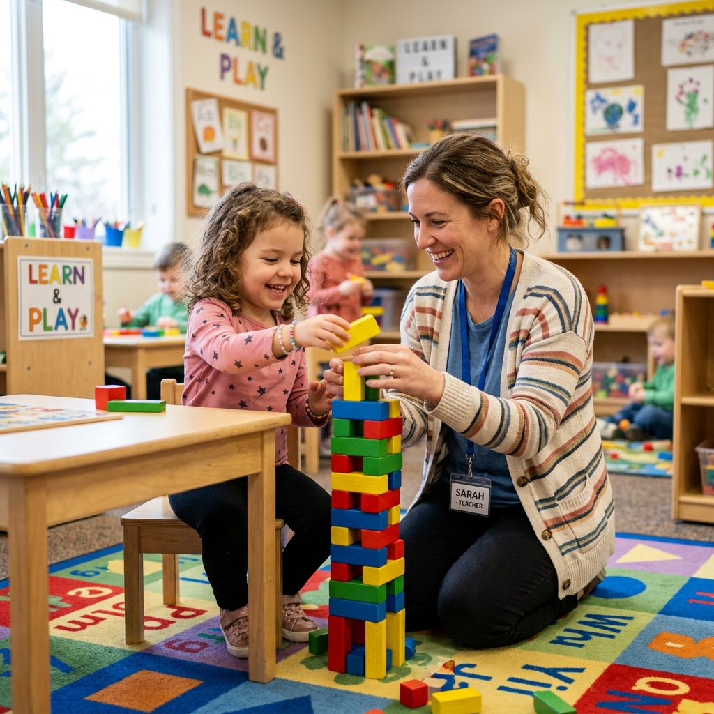 Teacher and child